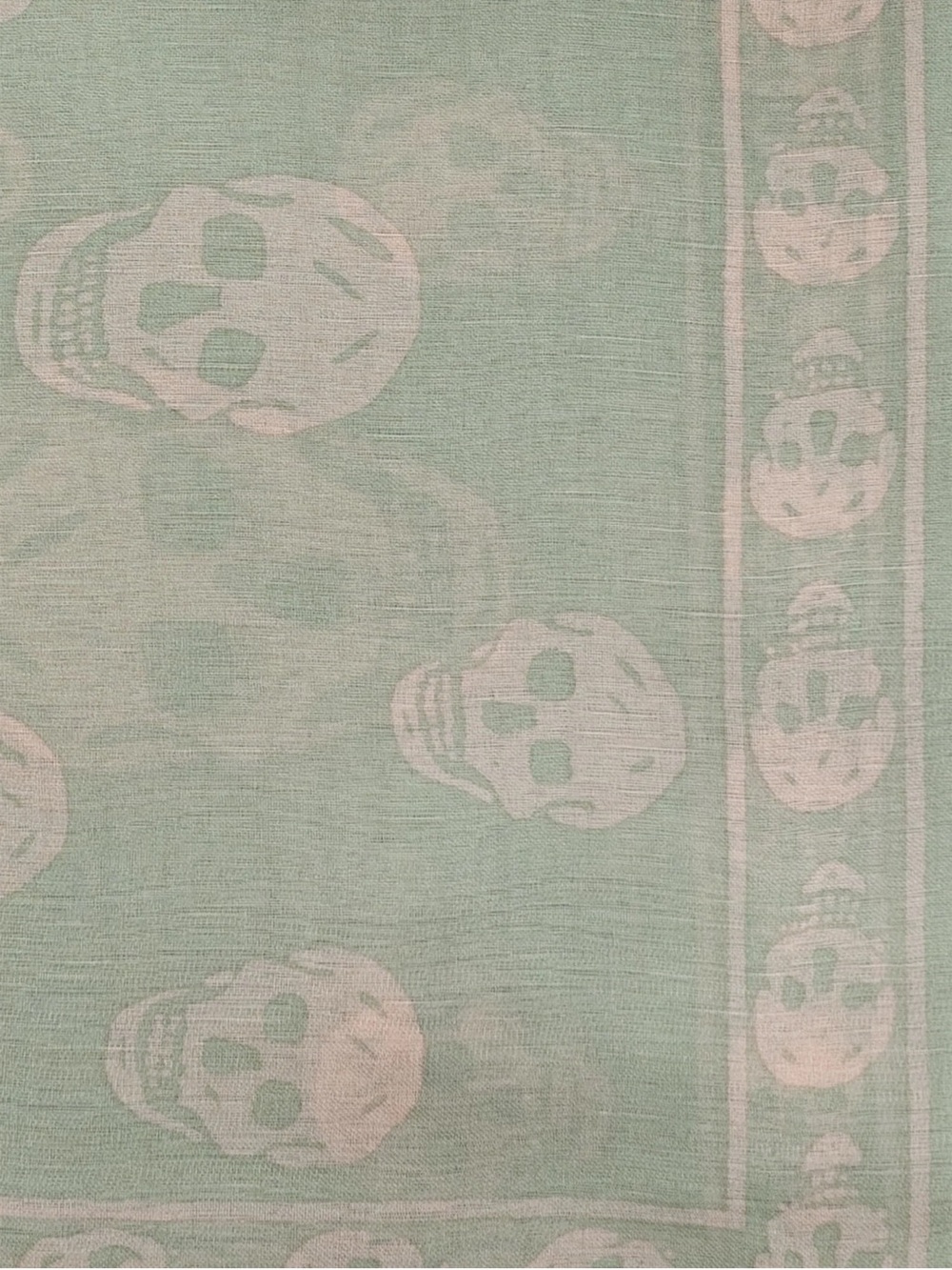 Pale Green Alexander McQueen Classic Skull Scarf